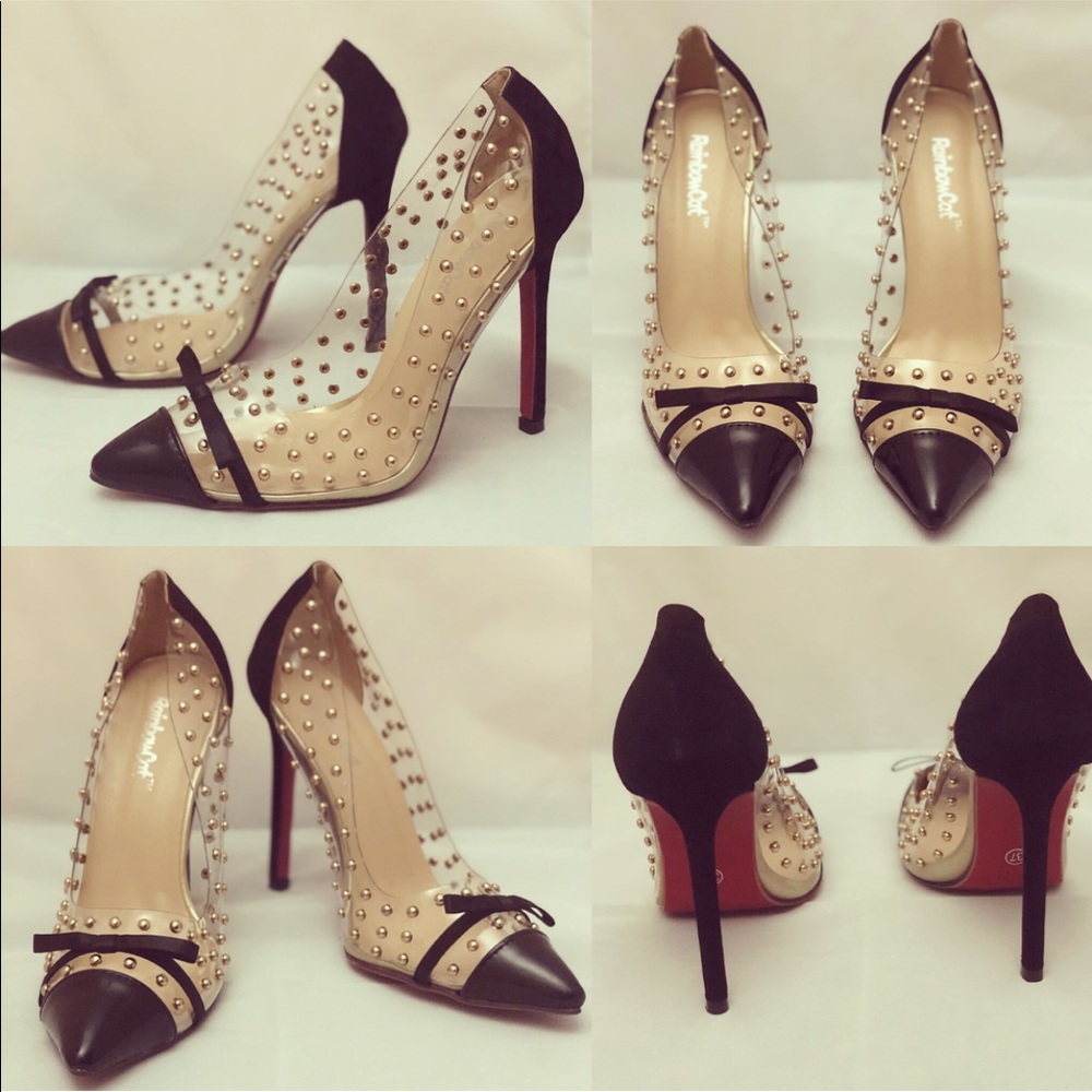 💜 Gorgeous Transparent Studded Pumps